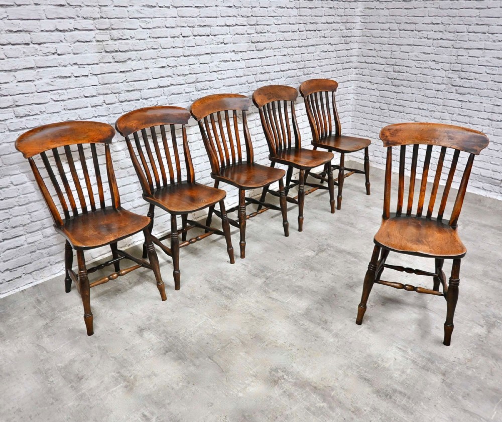 True Set 6 Windsor Lathback Kitchen Chairs