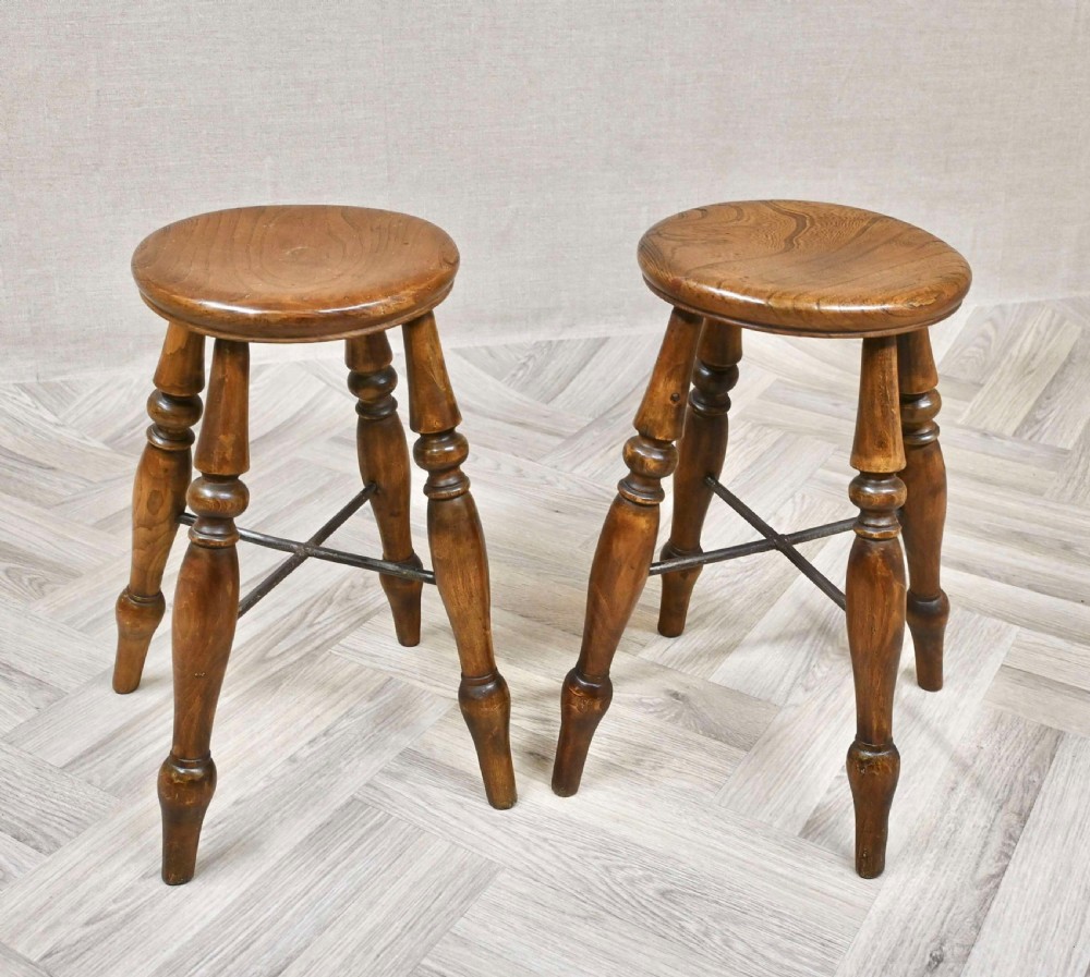 Pair C19th Windsor Stools