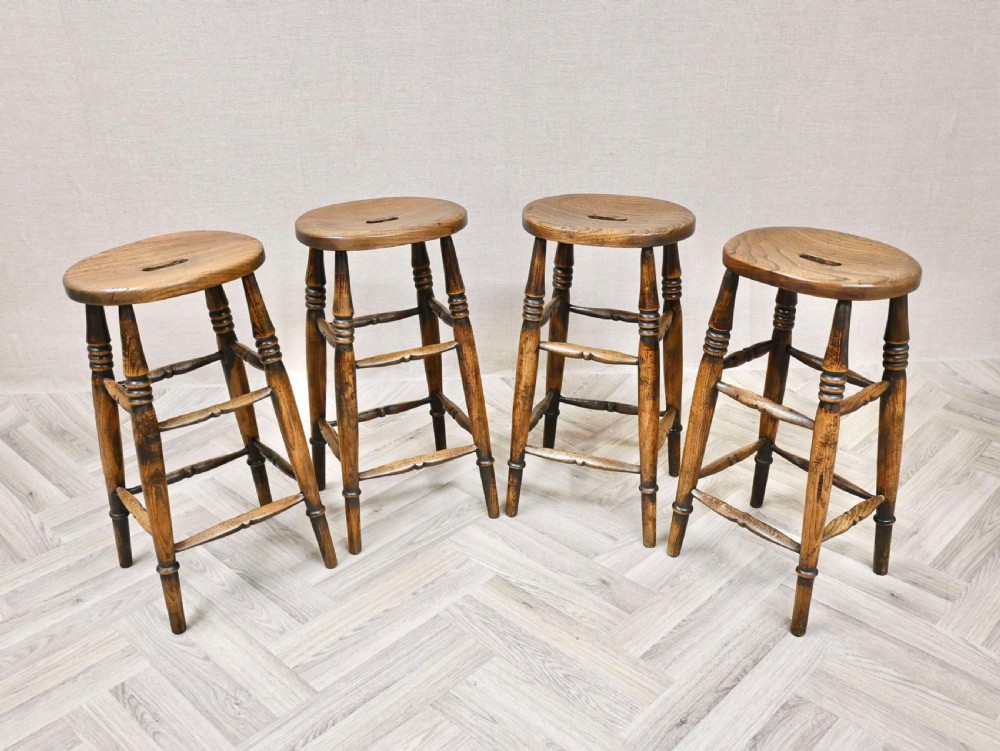 True Set 4 Tall Windsor Bar Stools