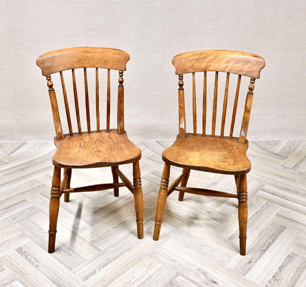 Pr Large Windsor Stickback Kitchen Chairs View VI