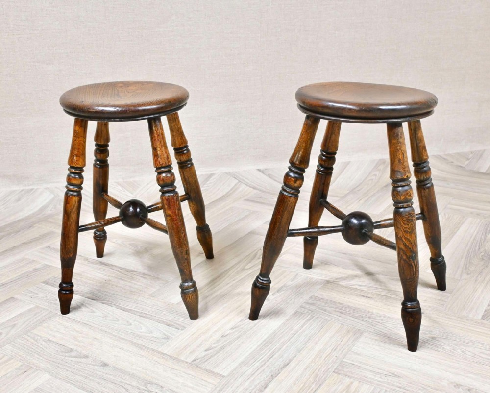 Pr C19th Tavern Stools View II