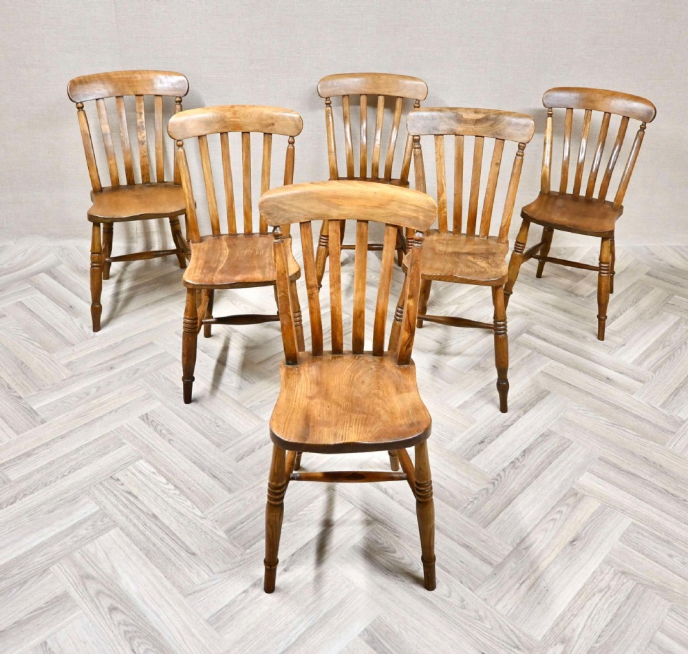 Set 6 Farmhouse Windsor Kitchen Chairs