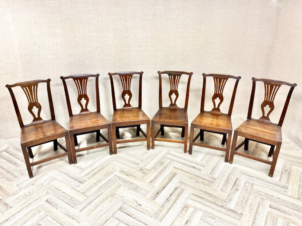 Set 6 C19th Oak Kitchen Dining Chairs View II