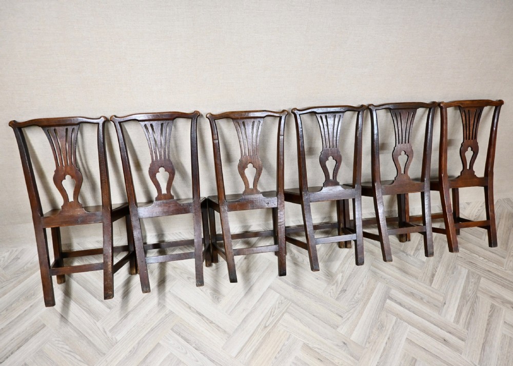 Set 6 C19th Oak Kitchen Dining Chairs View IV