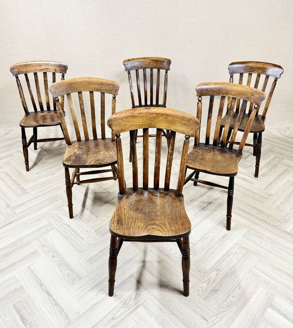 Set 6 Windsor Lathback Kitchen Chairs