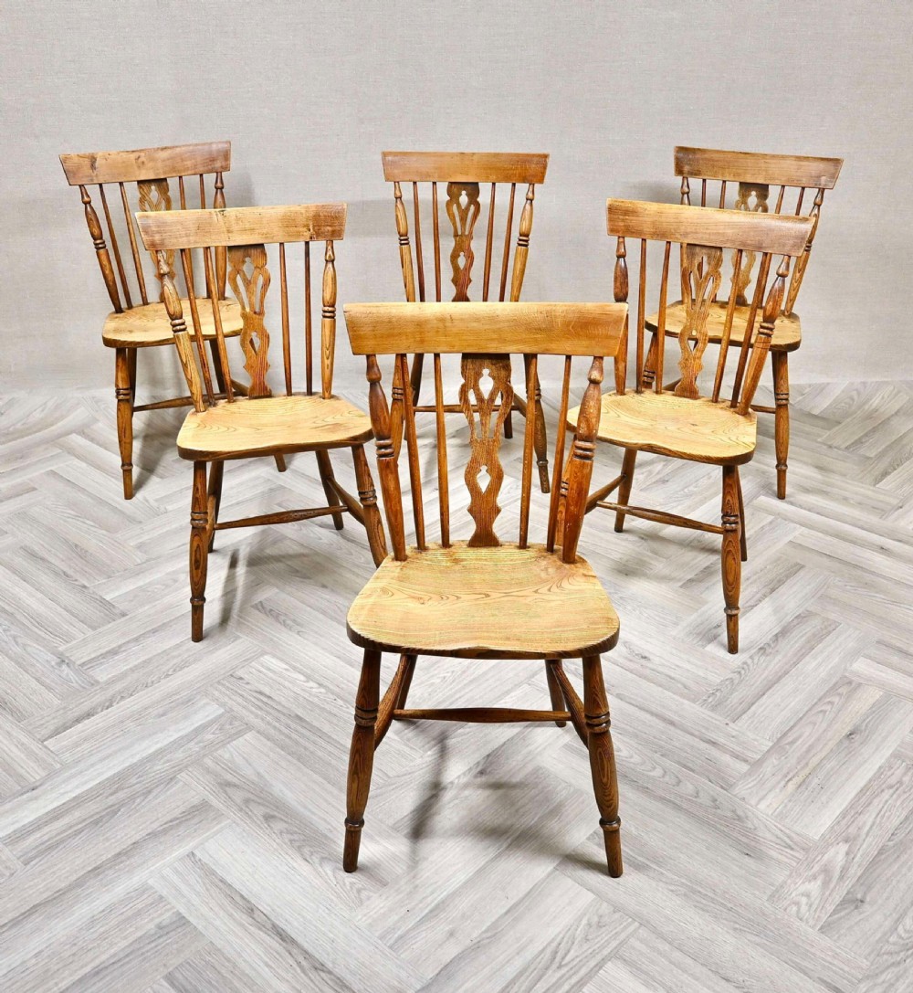 Set 6 Comb Back Windsor Country Kitchen Dining Chairs
