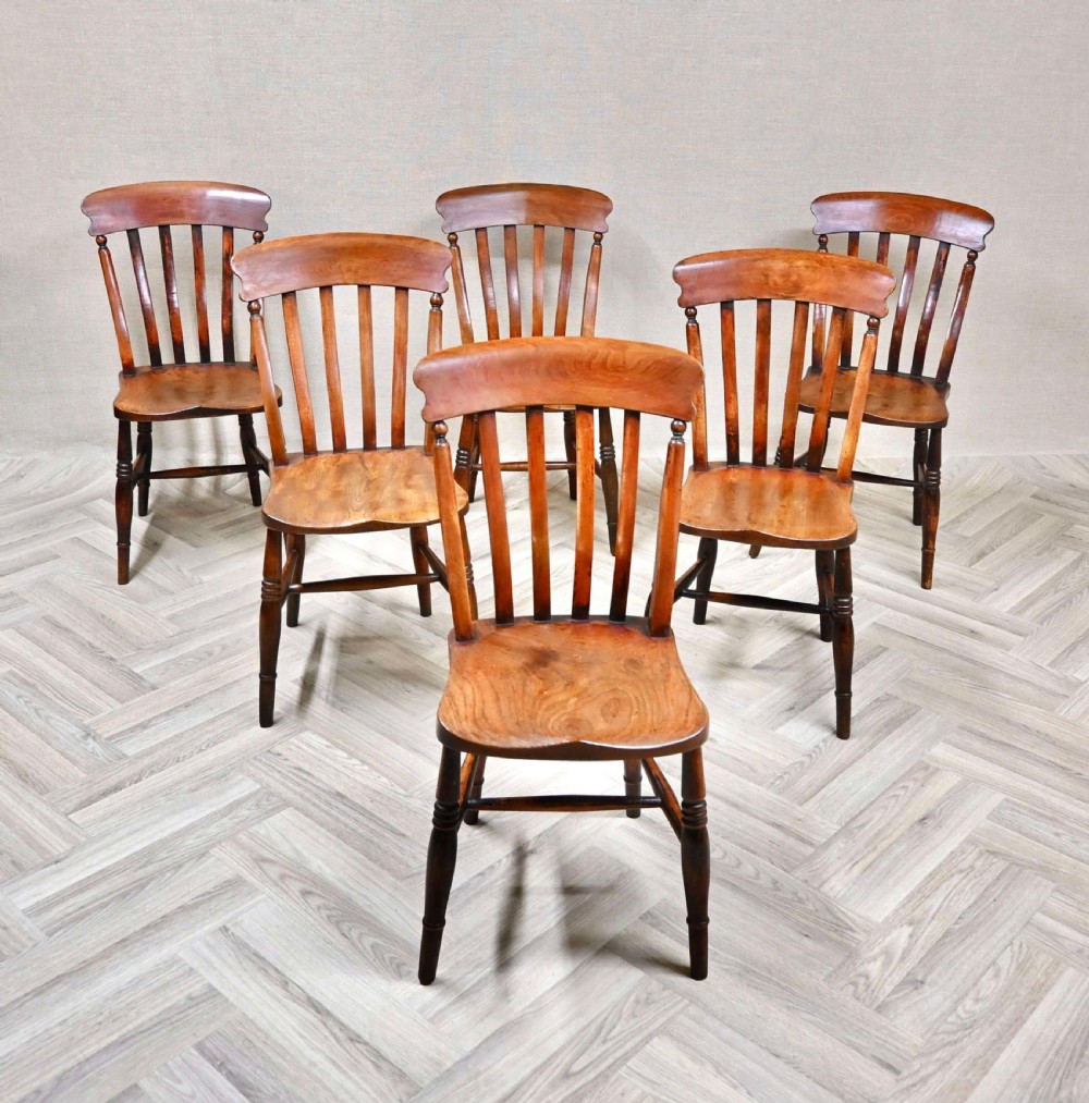 Set 6 Farmhouse Country Kitchen Windsor Chairs