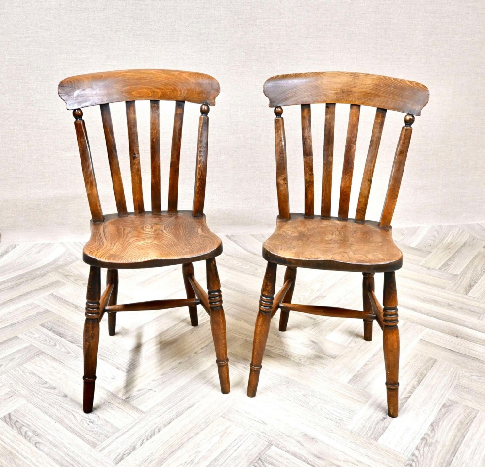 Pr Windsor Lathback Kitchen Chairs