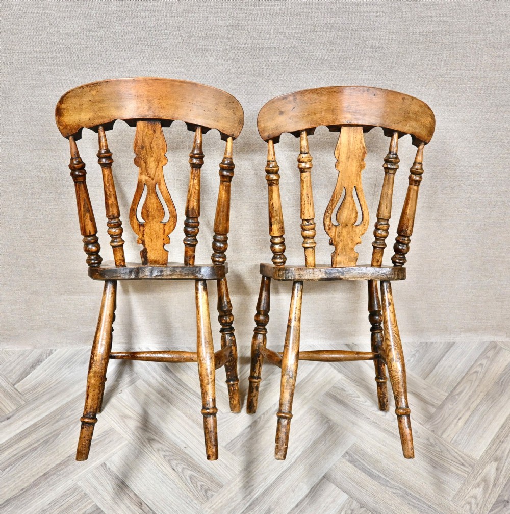 Pr Windsor Lyreback Country Kitchen Chairs View VI
