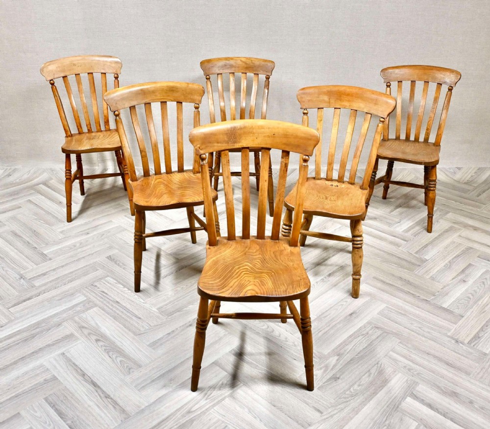 Set 6 Farmhouse Country Kitchen Windsor Chairs