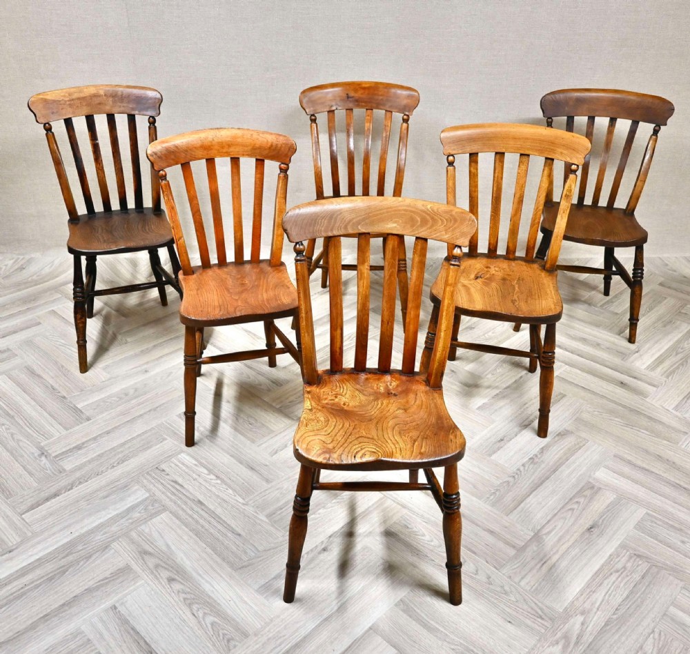 Set 6 Windsor Country Kitchen Farmhouse Chairs