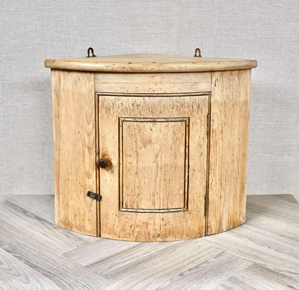 Bow Front Pine Corner Cupboard
