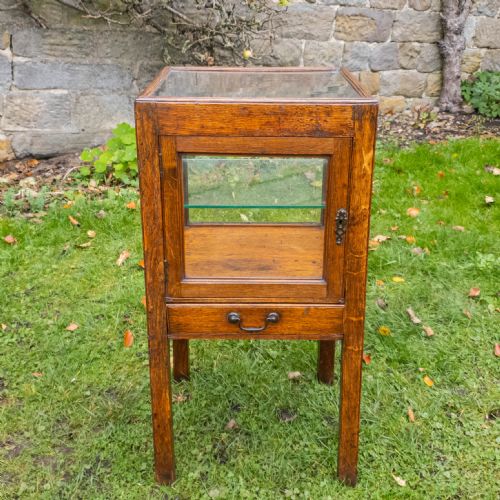 EDWARDIAN OAK GLAZED DISPLAY CABINET C1905 - ADDITIONAL PHOTO 1