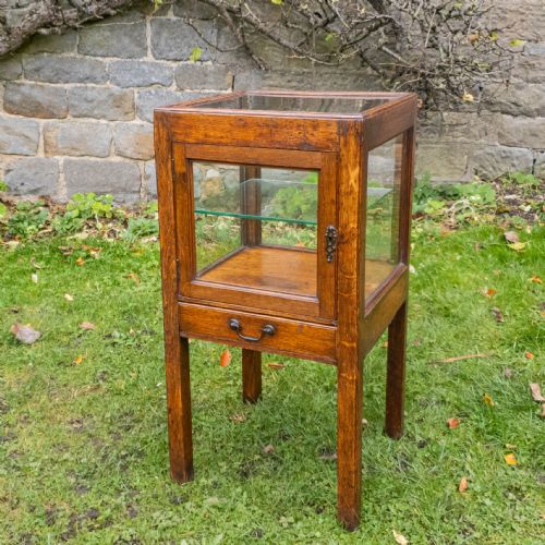 EDWARDIAN OAK GLAZED DISPLAY CABINET C1905 - ADDITIONAL PHOTO 2