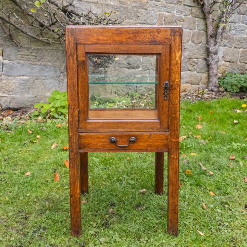 EDWARDIAN OAK GLAZED DISPLAY CABINET C1905 - ADDITIONAL PHOTO 3