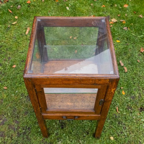 EDWARDIAN OAK GLAZED DISPLAY CABINET C1905 - ADDITIONAL PHOTO 5
