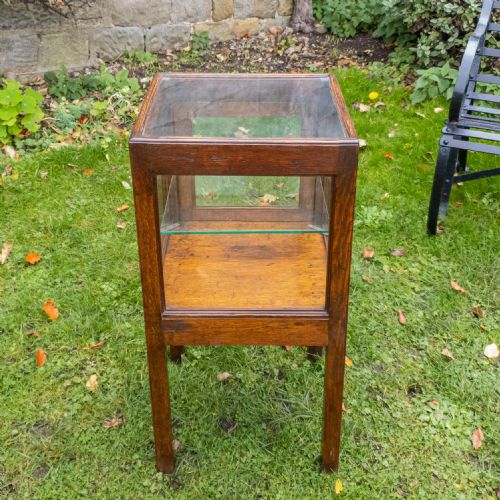EDWARDIAN OAK GLAZED DISPLAY CABINET C1905 - ADDITIONAL PHOTO 7