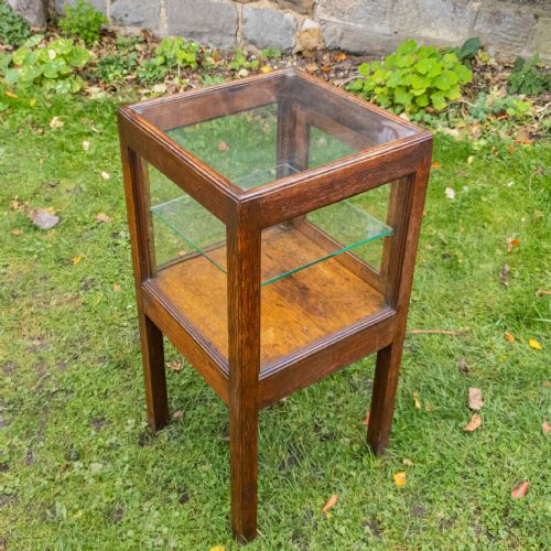 EDWARDIAN OAK GLAZED DISPLAY CABINET C1905 - ADDITIONAL PHOTO 8