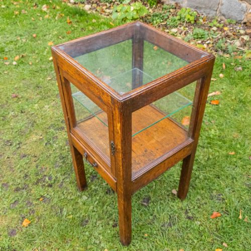 EDWARDIAN OAK GLAZED DISPLAY CABINET C1905 - ADDITIONAL PHOTO 9