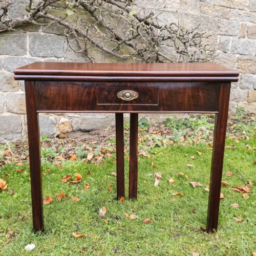 GEORGE III MAHOGANY CONSOLE FOLDOVER TEA TABLE C1760 - ADDITIONAL PHOTO 4