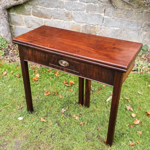 GEORGE III MAHOGANY CONSOLE FOLDOVER TEA TABLE C1760 - ADDITIONAL PHOTO 1