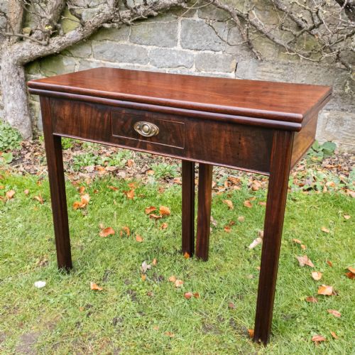 GEORGE III MAHOGANY CONSOLE FOLDOVER TEA TABLE C1760 - ADDITIONAL PHOTO 2