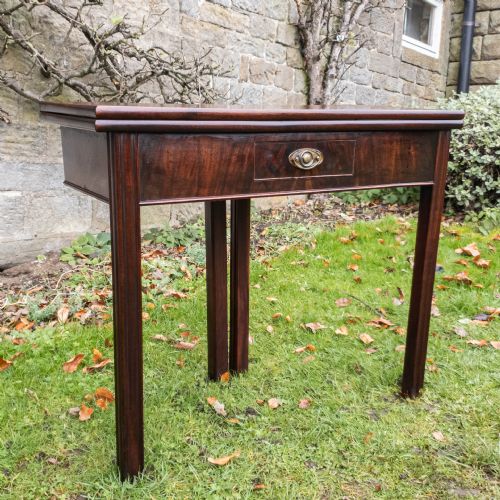GEORGE III MAHOGANY CONSOLE FOLDOVER TEA TABLE C1760 - ADDITIONAL PHOTO 5