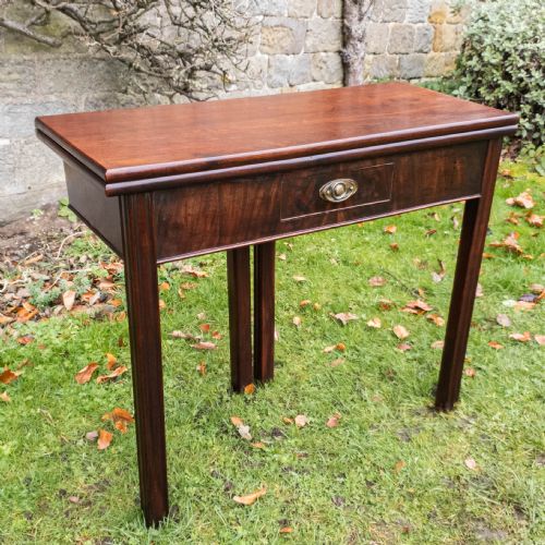 GEORGE III MAHOGANY CONSOLE FOLDOVER TEA TABLE C1760 - ADDITIONAL PHOTO 6