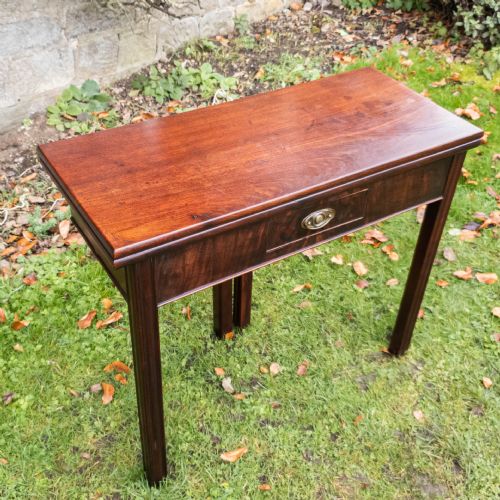 GEORGE III MAHOGANY CONSOLE FOLDOVER TEA TABLE C1760 - ADDITIONAL PHOTO 7