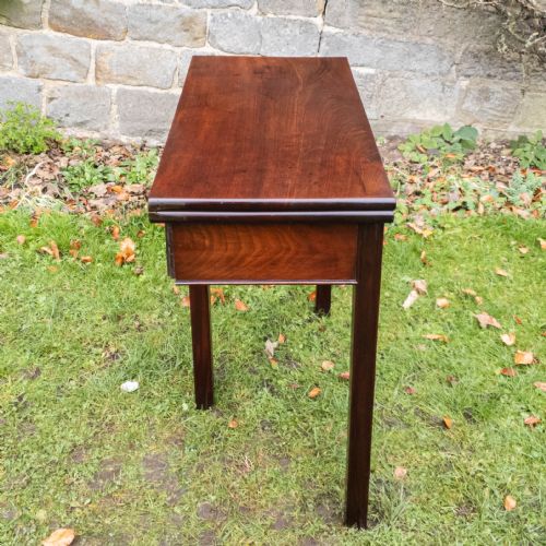 GEORGE III MAHOGANY CONSOLE FOLDOVER TEA TABLE C1760 - ADDITIONAL PHOTO 9