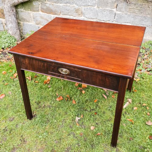 GEORGE III MAHOGANY CONSOLE FOLDOVER TEA TABLE C1760 - ADDITIONAL PHOTO 11