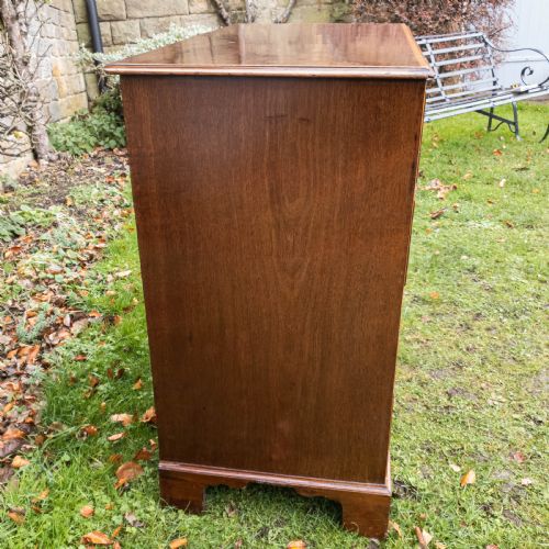 GEORGIAN MAHOGANY INLAID BANDED STRAIGHT FRONT 4 HEIGHT CHEST OF DRAWERS C1780 - ADDITIONAL PHOTO 7