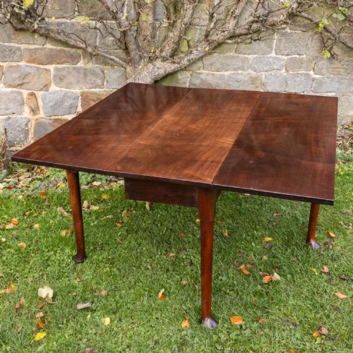 george ii mahogany pad foot drop leaf dining table c1750 georgian - CATEGORY: ANTIQUE TABLES - DATED 1750