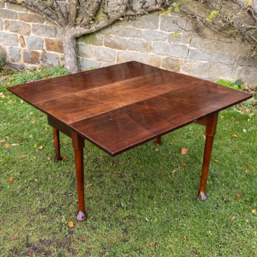 GEORGE II MAHOGANY PAD FOOT DROP LEAF DINING TABLE C1750 GEORGIAN - ADDITIONAL PHOTO 1