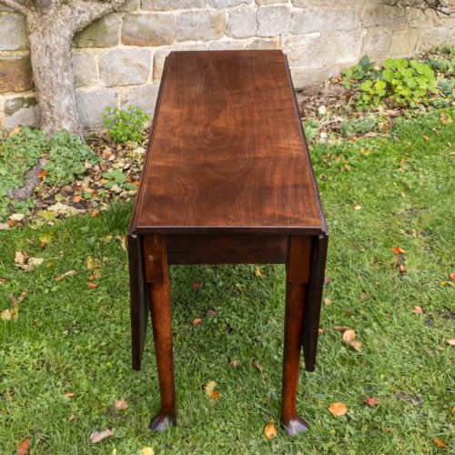 GEORGE II MAHOGANY PAD FOOT DROP LEAF DINING TABLE C1750 GEORGIAN - ADDITIONAL PHOTO 9