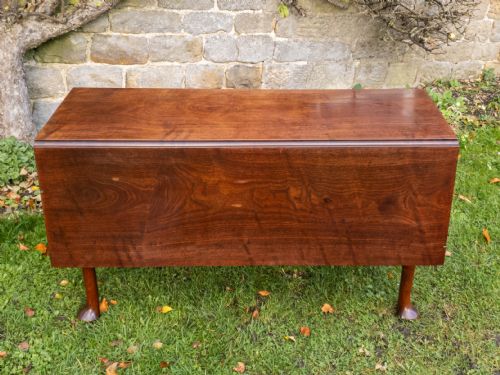 GEORGE II MAHOGANY PAD FOOT DROP LEAF DINING TABLE C1750 GEORGIAN - ADDITIONAL PHOTO 10