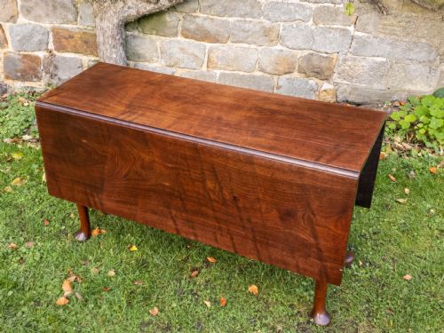 GEORGE II MAHOGANY PAD FOOT DROP LEAF DINING TABLE C1750 GEORGIAN - ADDITIONAL PHOTO 11