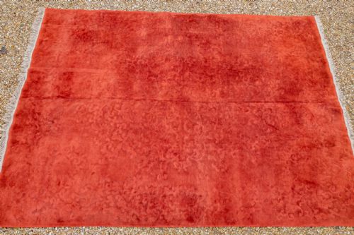 ART DECO CHINESE MONOCHROME RED SCULPTED CARPET 12'4X9' 376X276CM RUG - ADDITIONAL PHOTO 5
