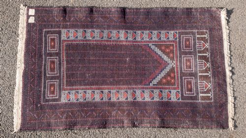 AFGHAN BALUCH PRAYER RUG 4'10X2'10 148X865CM PERSIAN - ADDITIONAL PHOTO 2