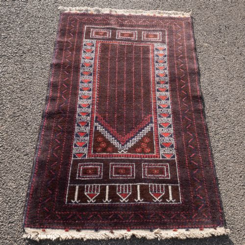 AFGHAN BALUCH PRAYER RUG 4'10X2'10 148X865CM PERSIAN - ADDITIONAL PHOTO 3