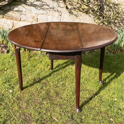 GEORGE II MAHOGANY PAD FOOT GATELEG OVAL DINING - ADDITIONAL PHOTO 5