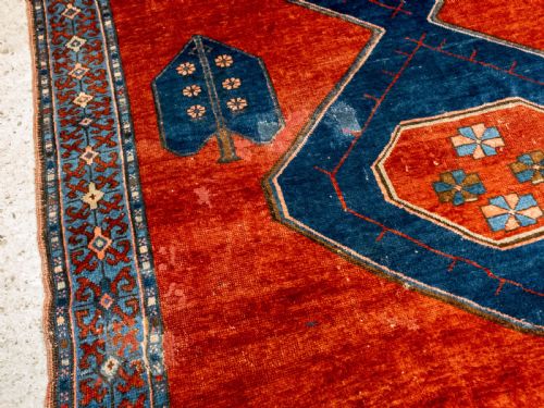 CAUCASIAN ORIENTAL HANDWOVEN CARPET 9' X 6'5 KAZAK - ADDITIONAL PHOTO 6
