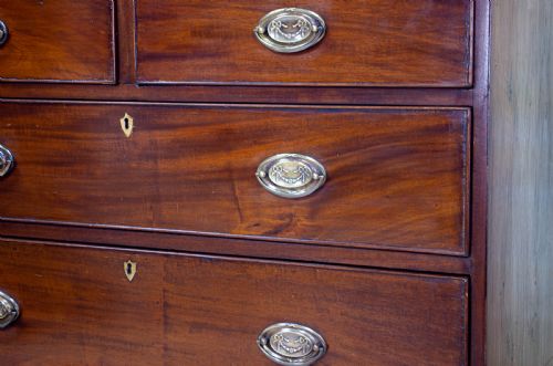REGENCY CADDY TOP MAHOGANY INLAID CHEST OF DRAWERS - ADDITIONAL PHOTO 5