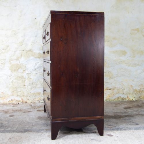 REGENCY CADDY TOP MAHOGANY INLAID CHEST OF DRAWERS - ADDITIONAL PHOTO 8