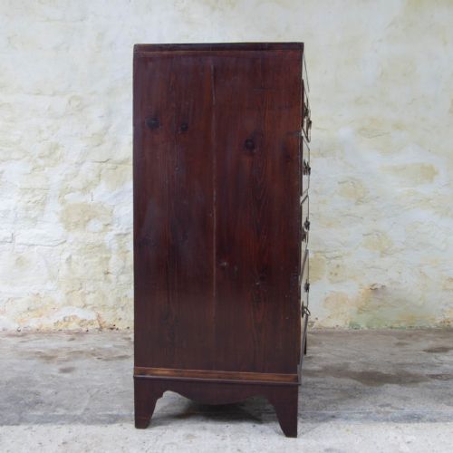 REGENCY CADDY TOP MAHOGANY INLAID CHEST OF DRAWERS - ADDITIONAL PHOTO 9