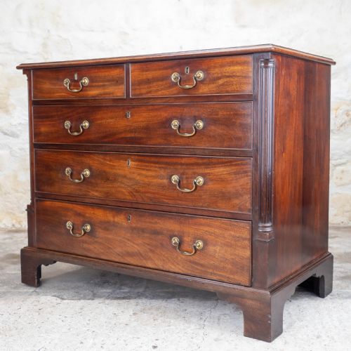 GEORGIAN MAHOGANY INLAID CROSSBANDED CHEST OF DRAWERS GEORGE III - ADDITIONAL PHOTO 1