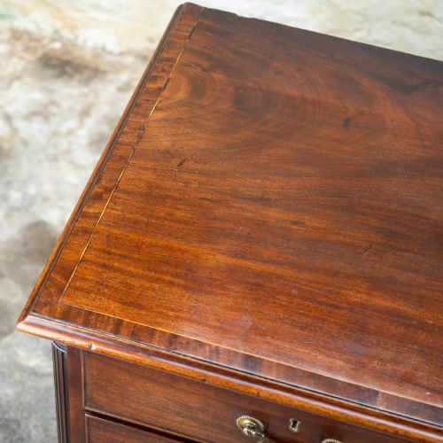 GEORGIAN MAHOGANY INLAID CROSSBANDED CHEST OF DRAWERS GEORGE III - ADDITIONAL PHOTO 6