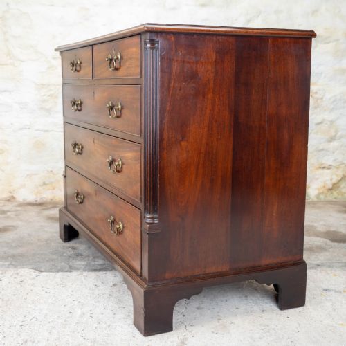 GEORGIAN MAHOGANY INLAID CROSSBANDED CHEST OF DRAWERS GEORGE III - ADDITIONAL PHOTO 7