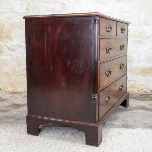 GEORGIAN MAHOGANY INLAID CROSSBANDED CHEST OF DRAWERS GEORGE III - ADDITIONAL PHOTO 8