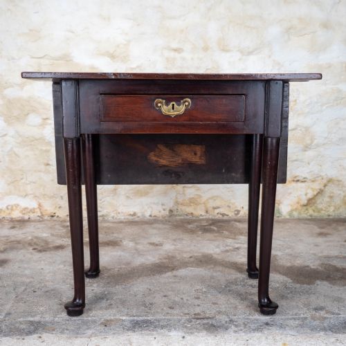 GEORGE II PAD FOOT MAHOGANY CONSOLE DROPLEAF TEA TABLE - ADDITIONAL PHOTO 9